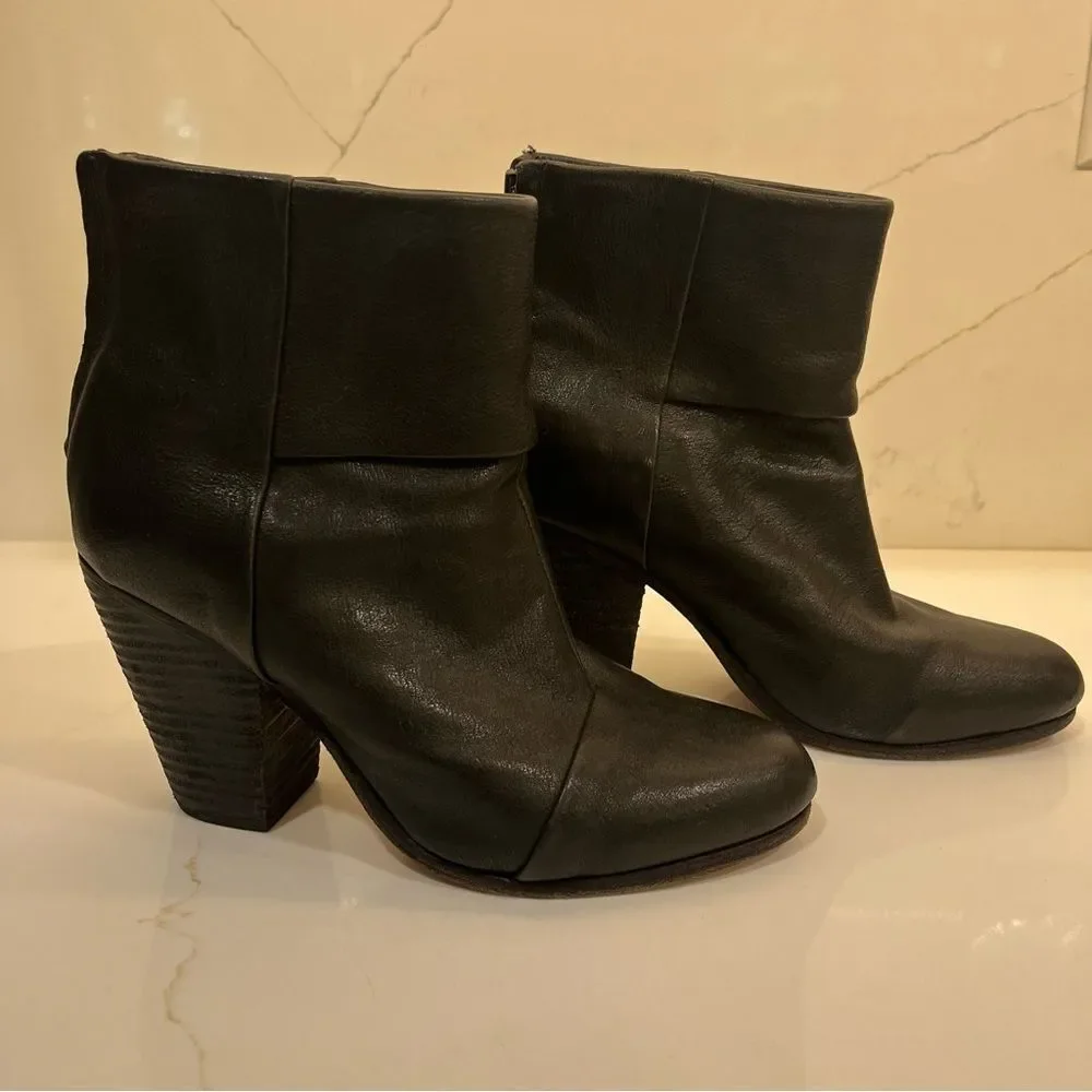 rag & bone Black Leather Ankle Booties